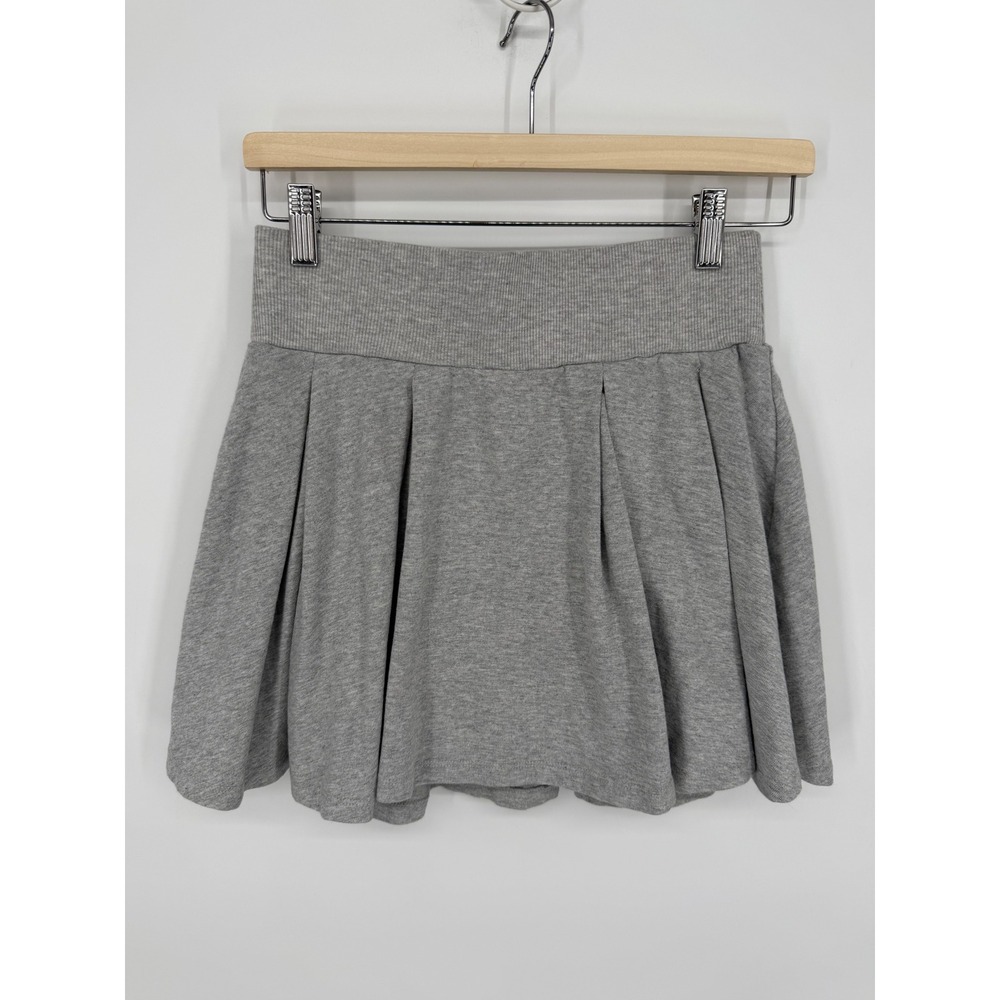 Wild Fable Skort Women S Gray Excellent Pleated Ribbed Waist Jersey Knit Mini